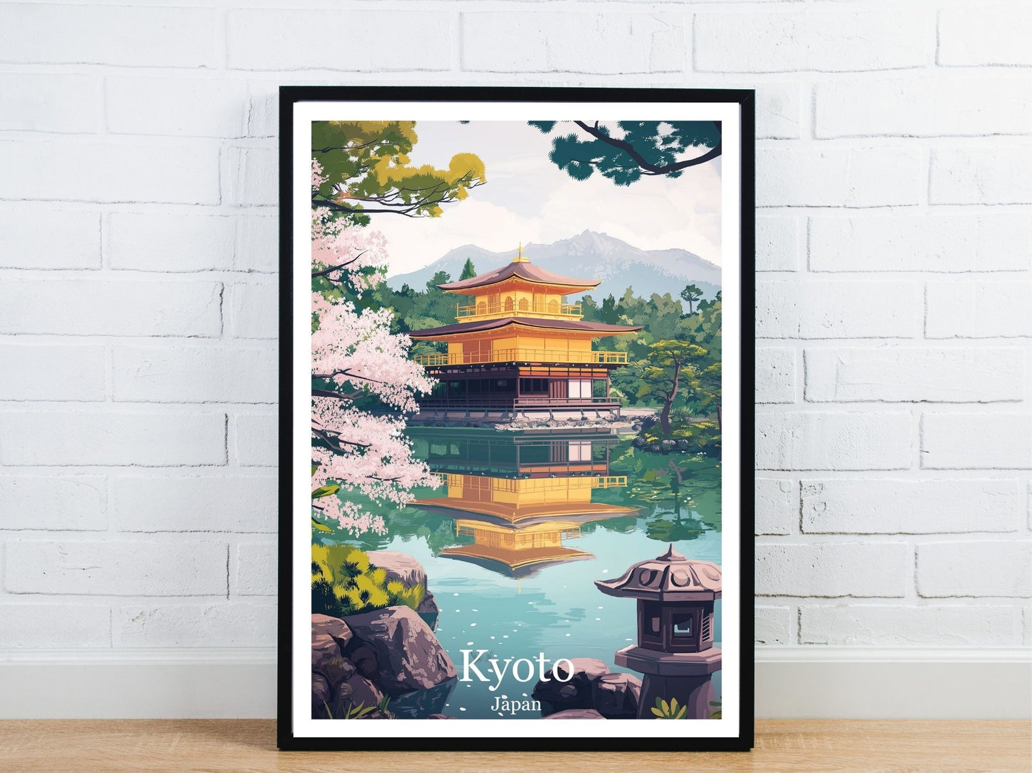 Minimal Kyoto Japan travel art poster – Atlas Prints