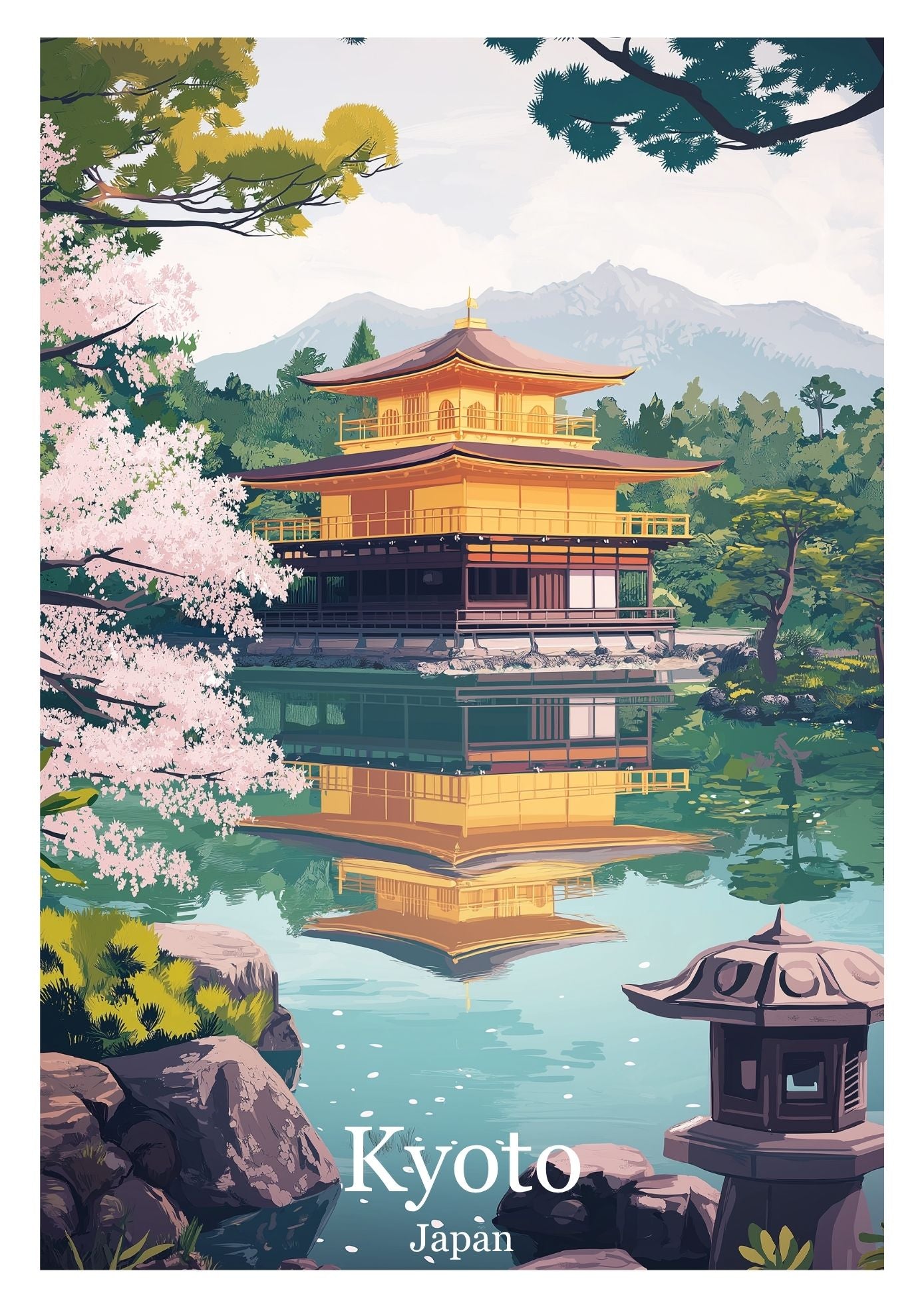 Vintage Kyoto Japan travel poster wall art print – Atlas Prints