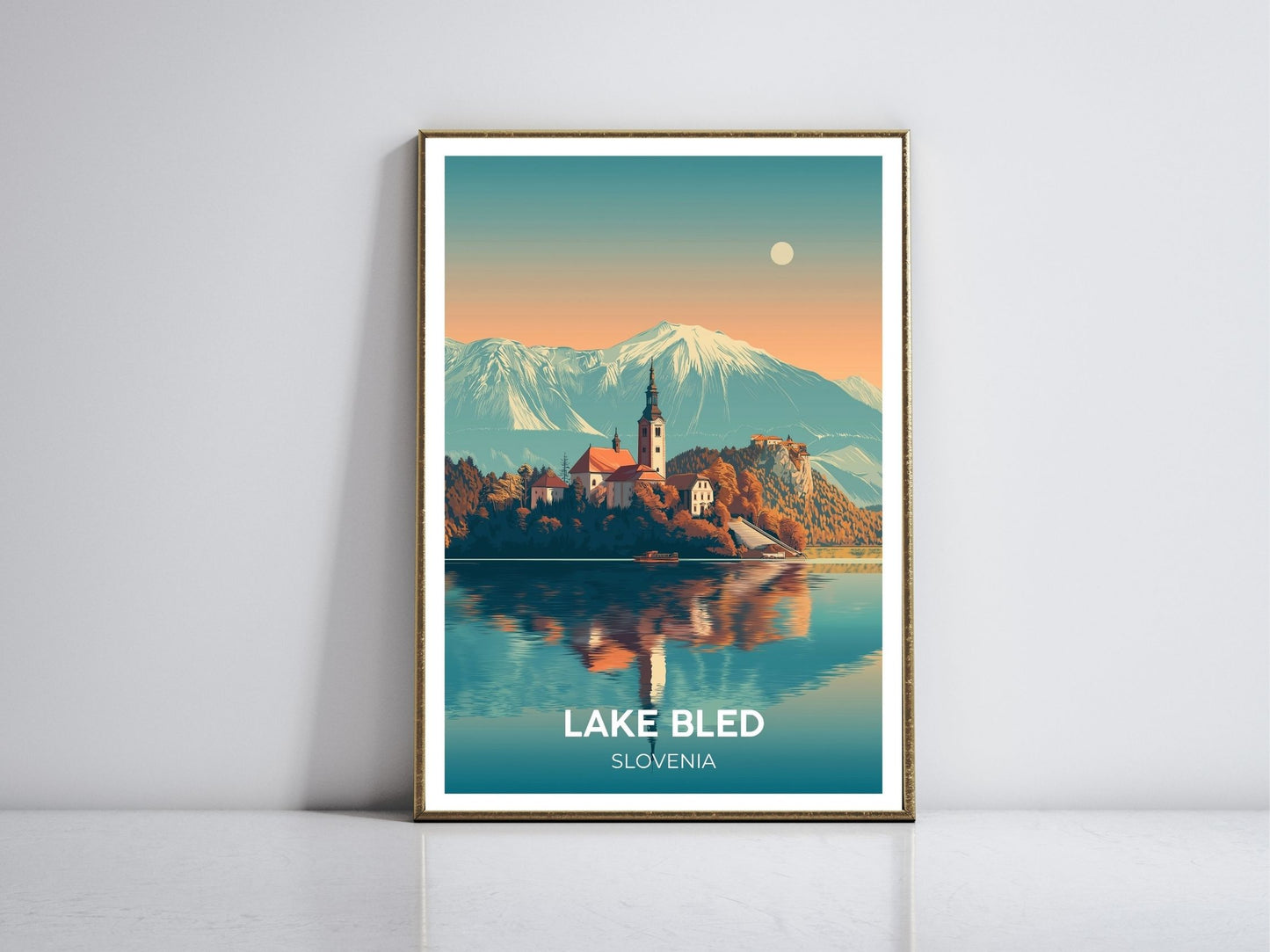 Lake Bled framed vintage travel poster – Atlas Prints
