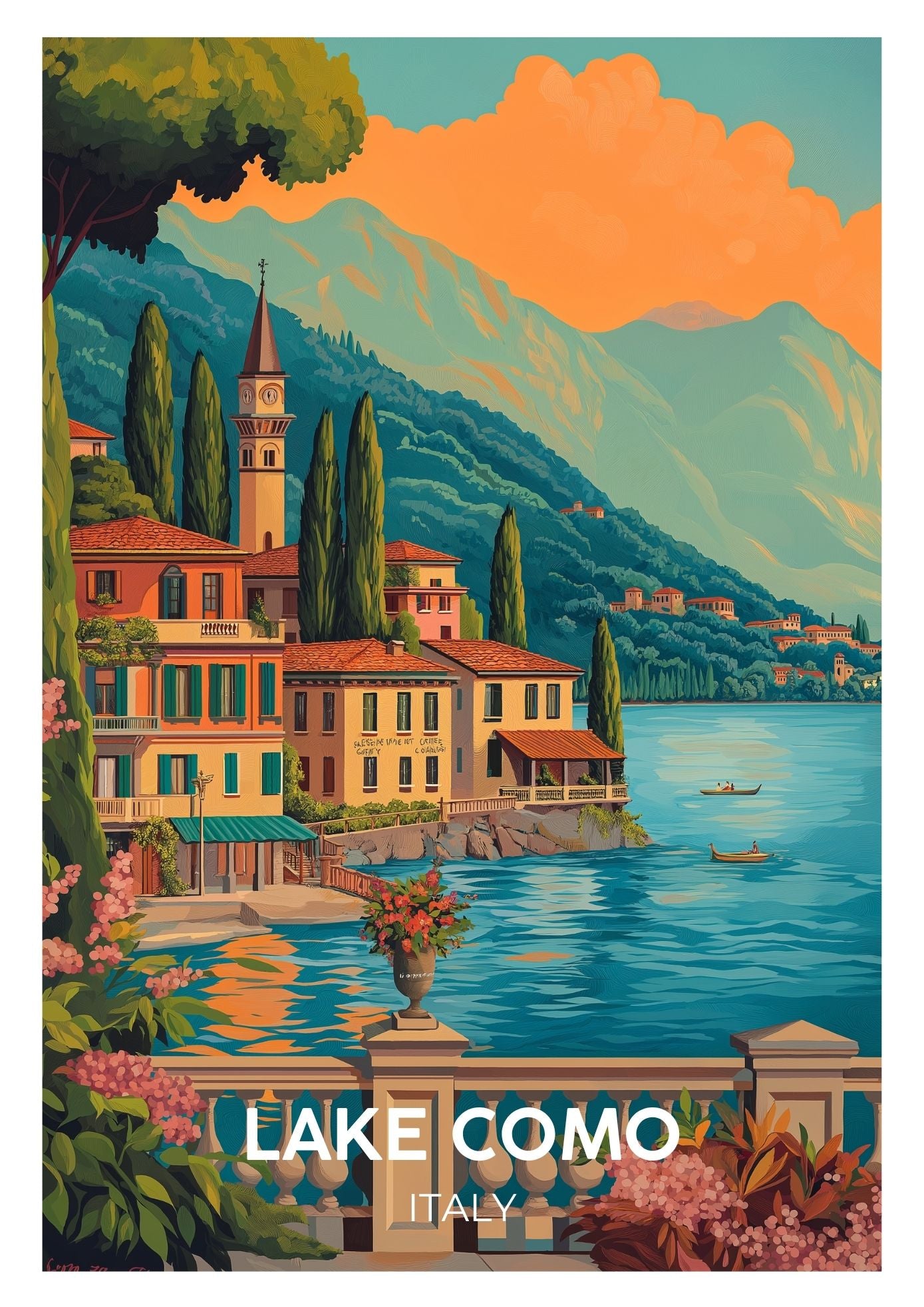 Vintage Lake Como travel poster wall art print – Atlas Prints