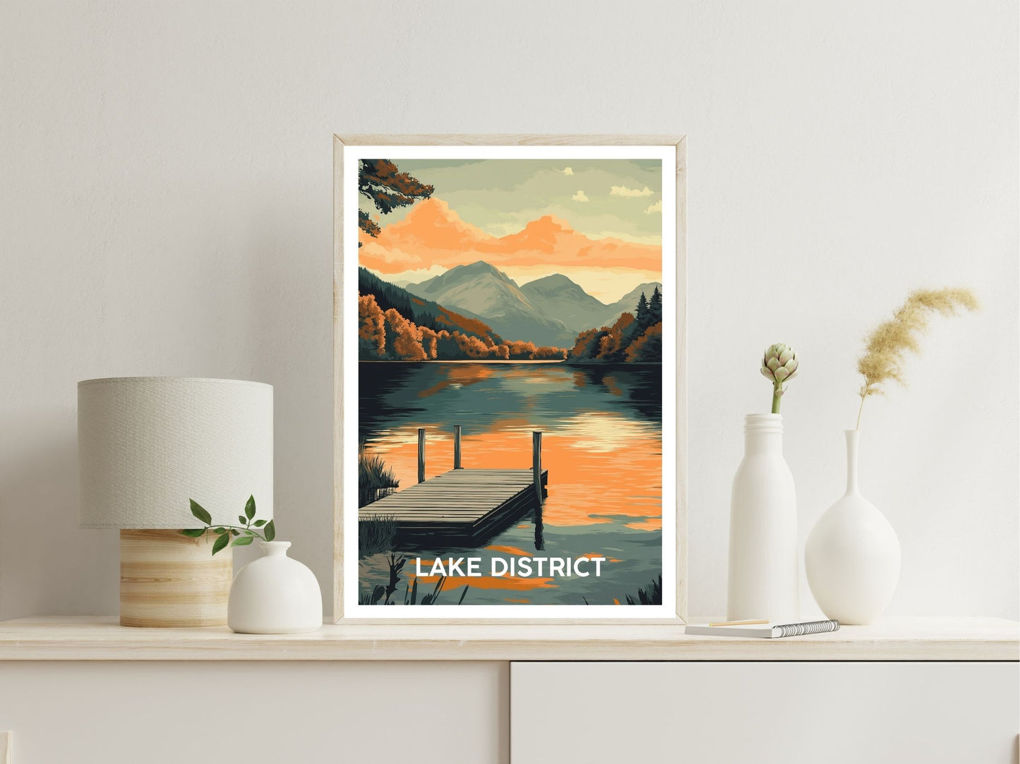 Lake District England wall art print displayed in bedroom – Atlas Prints