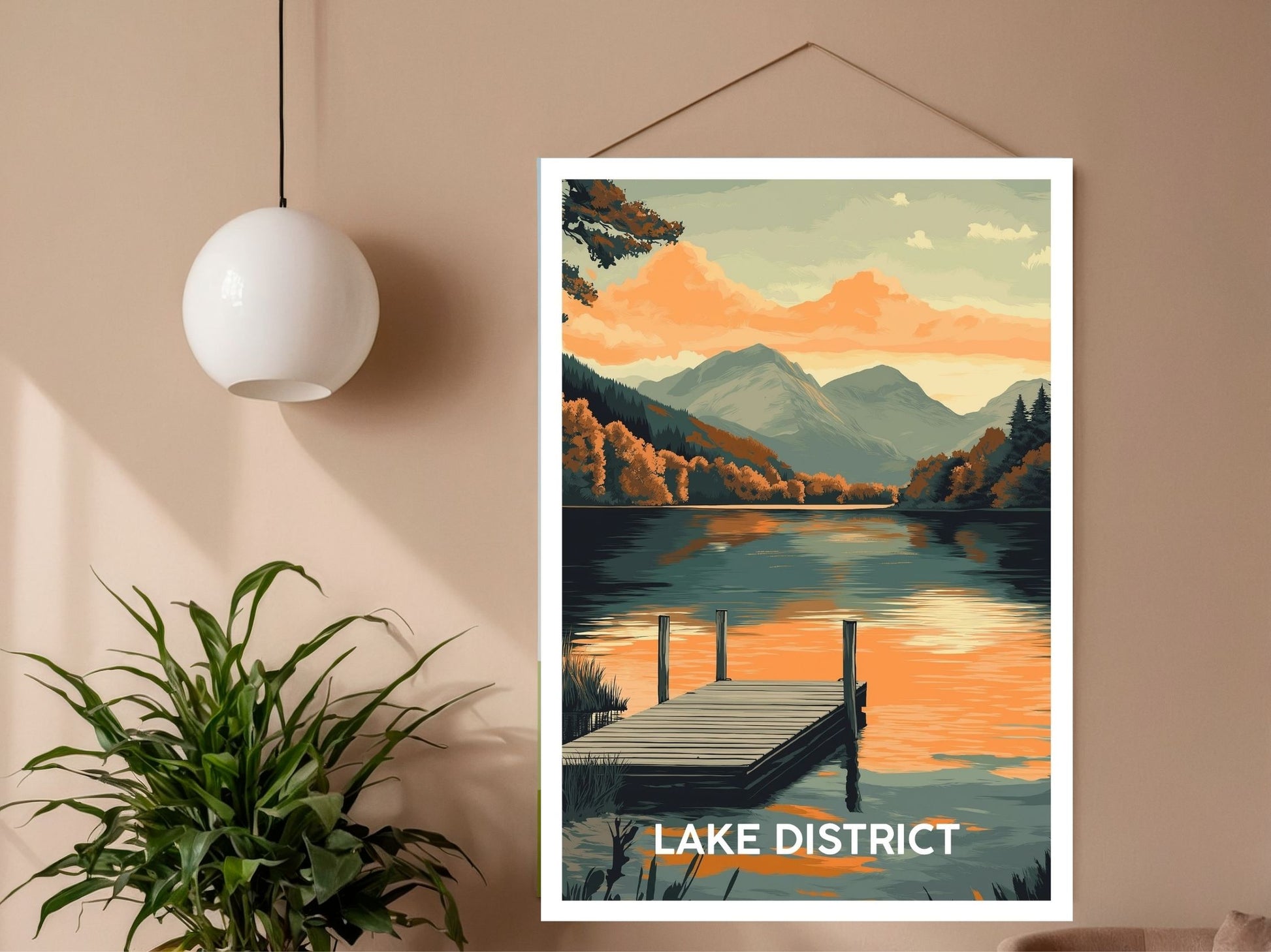 Close-up of Lake District England travel poster matte texture – Atlas Prints