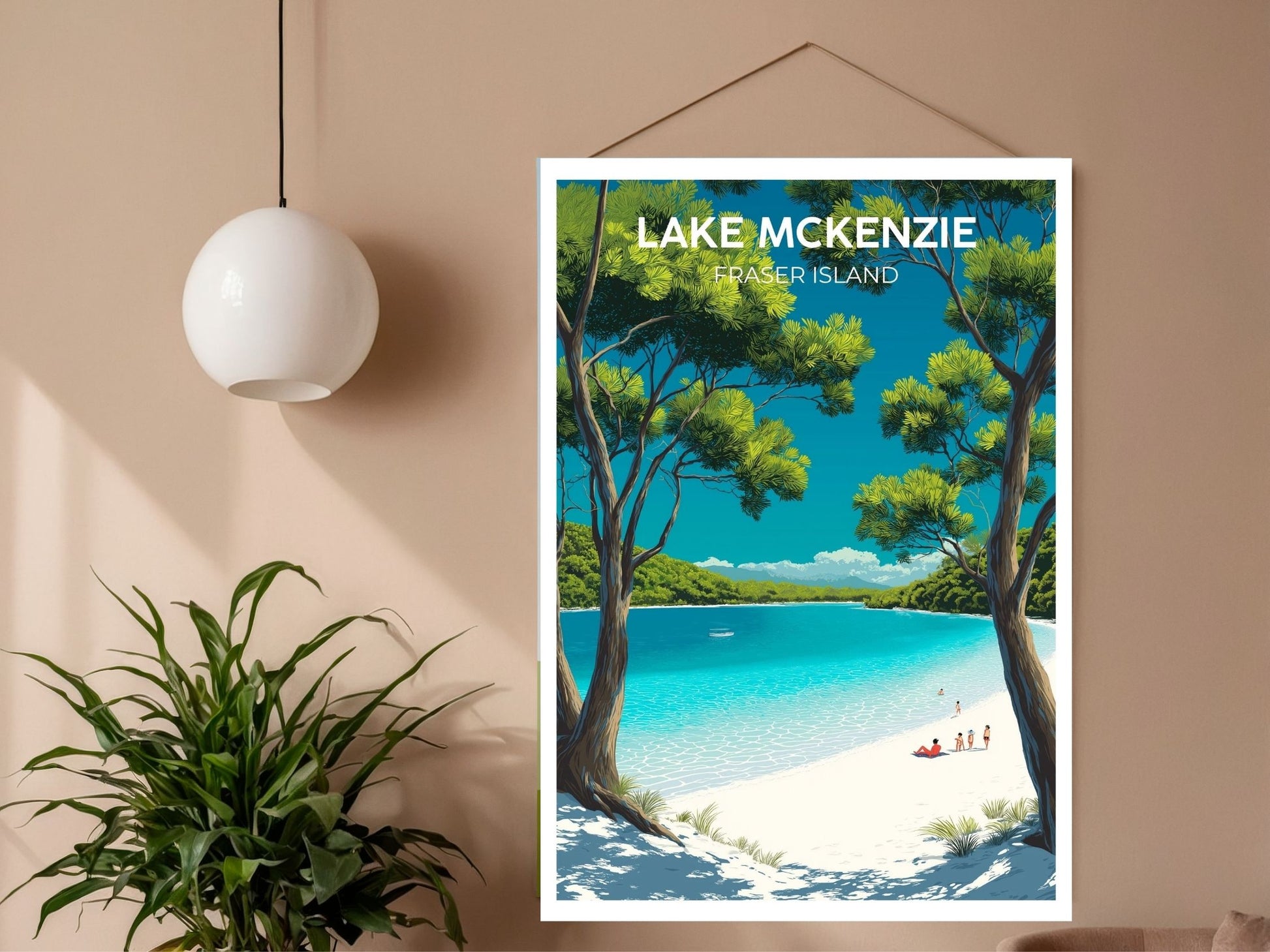 Close-up of Lake Mckenzie Fraser Island travel poster matte texture – Atlas Prints