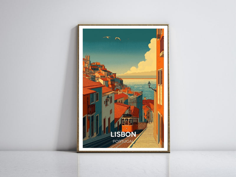 Lisbon Portugal framed vintage travel poster – Atlas Prints