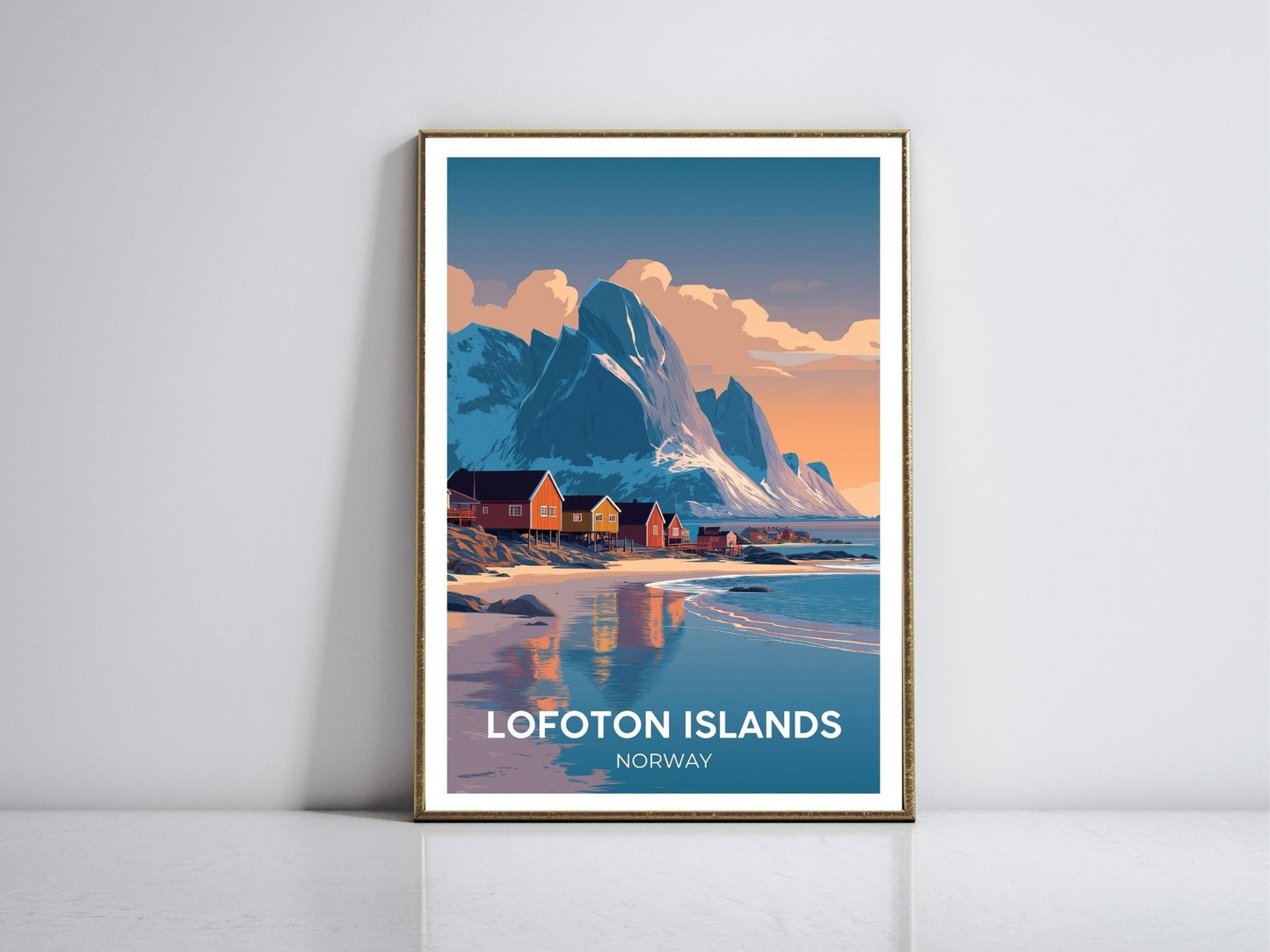 Lofoton Islands Norway framed vintage travel poster – Atlas Prints