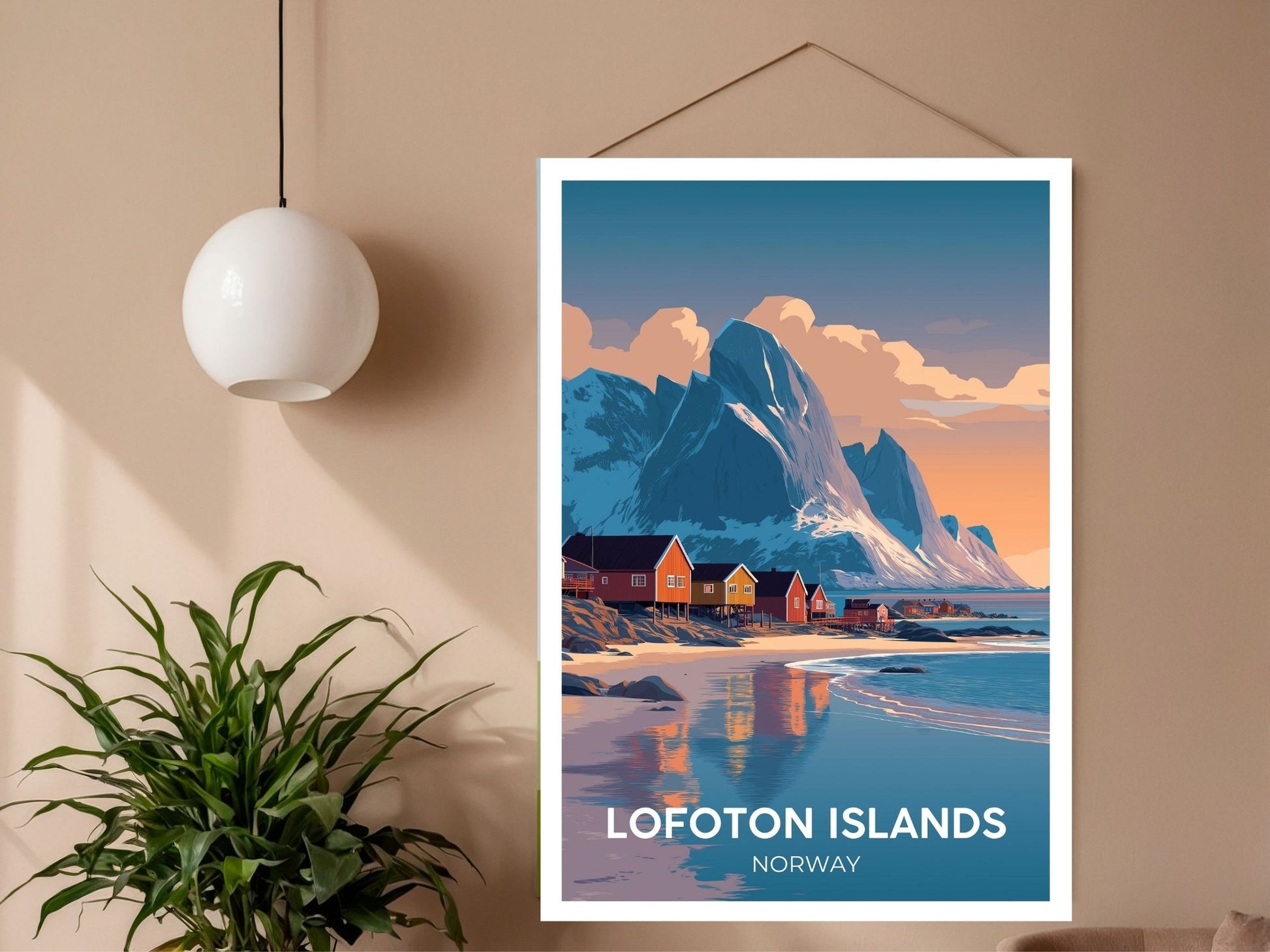 Close-up of Lofoton Islands Norway travel poster matte texture – Atlas Prints