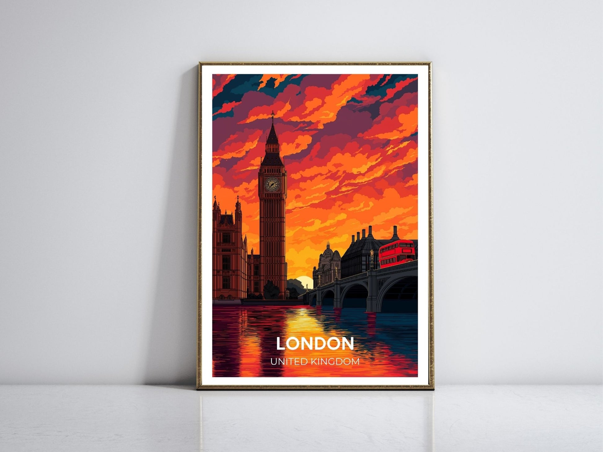 London framed vintage travel poster – Atlas Prints