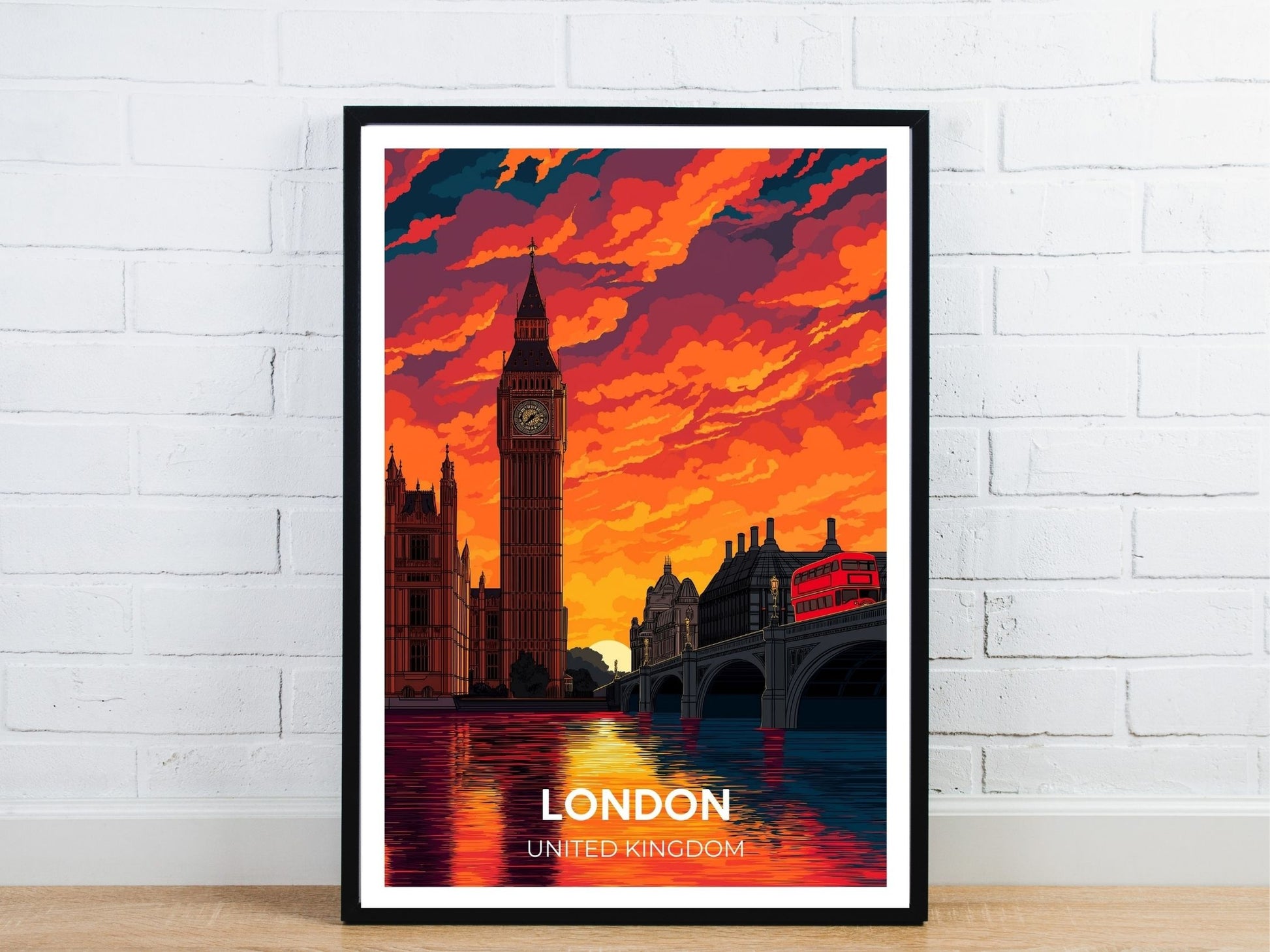 Minimal London travel art poster – Atlas Prints