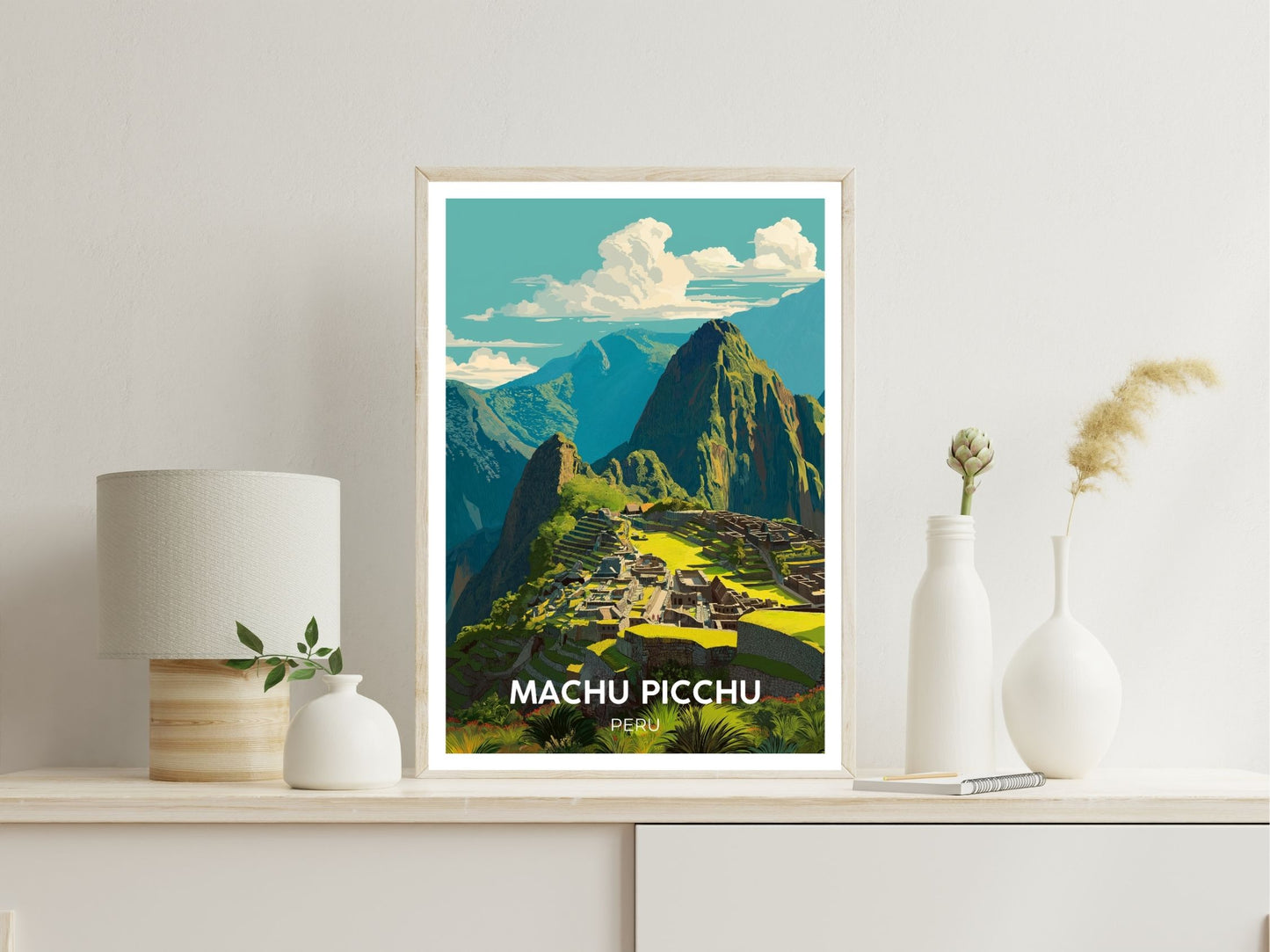 Machu Picchu wall art displayed in bedroom - Atlas Prints 