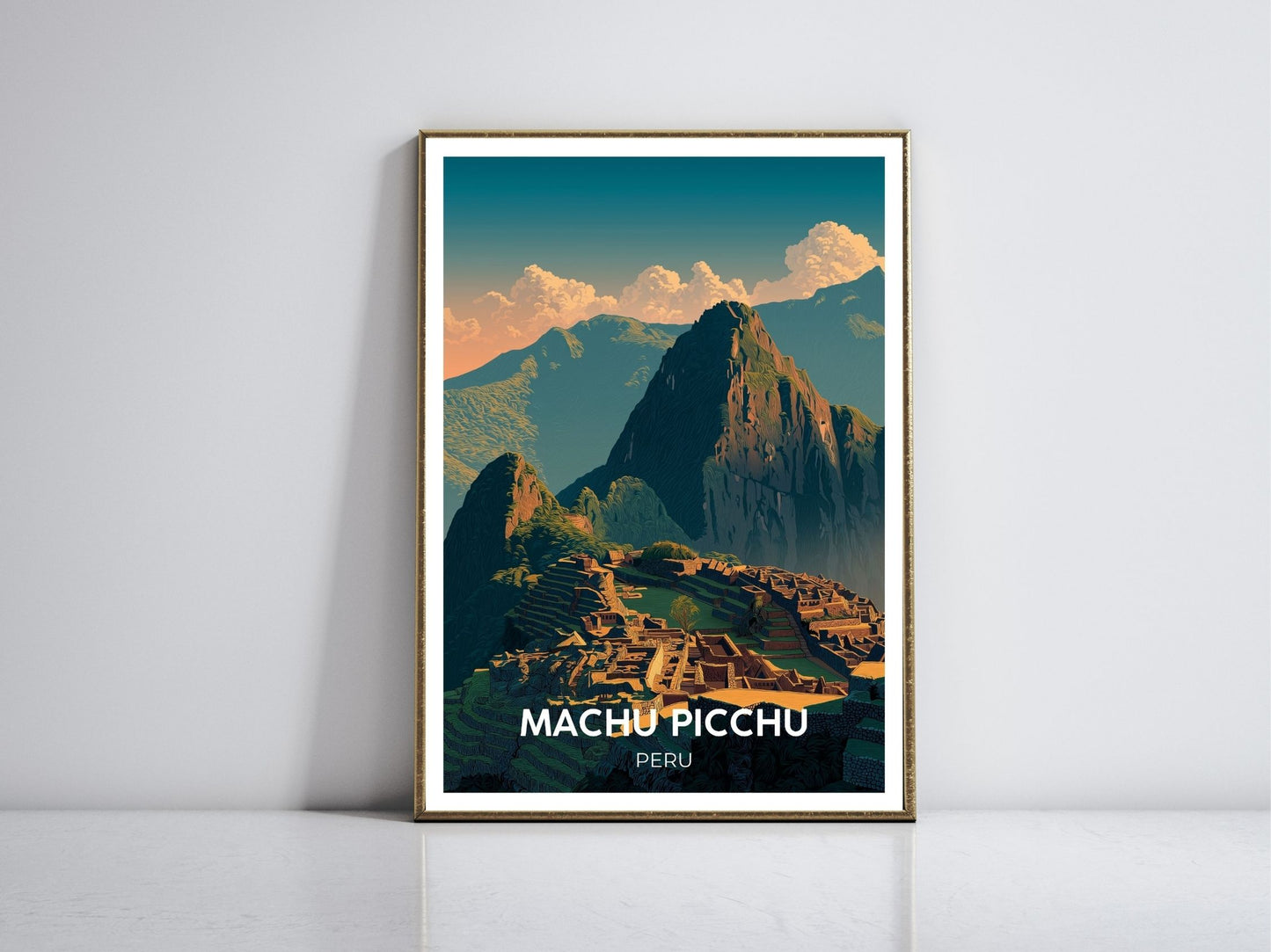 Machu Picchu Peru framed vintage travel poster – Atlas Prints