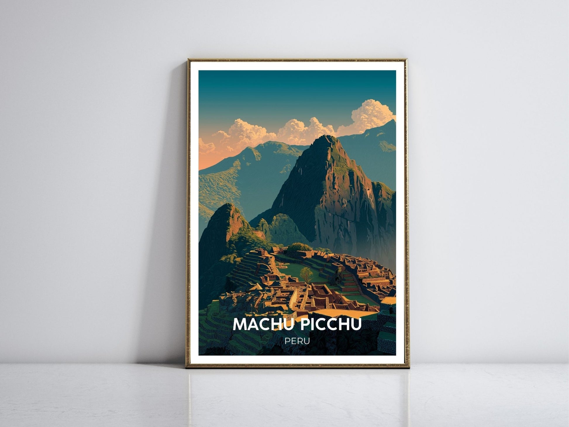 Machu Picchu Peru framed vintage travel poster – Atlas Prints