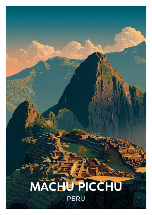 Vintage Machu Picchu Peru travel poster wall art print – Atlas Prints