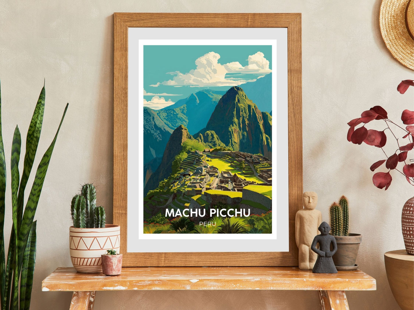 Close up of Machu Picchu poster with gloss texture - Atlas Prints 
