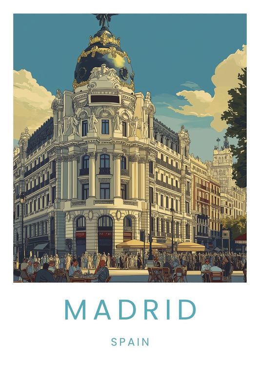 Vintage Madrid Spain travel poster wall art print – Atlas Prints