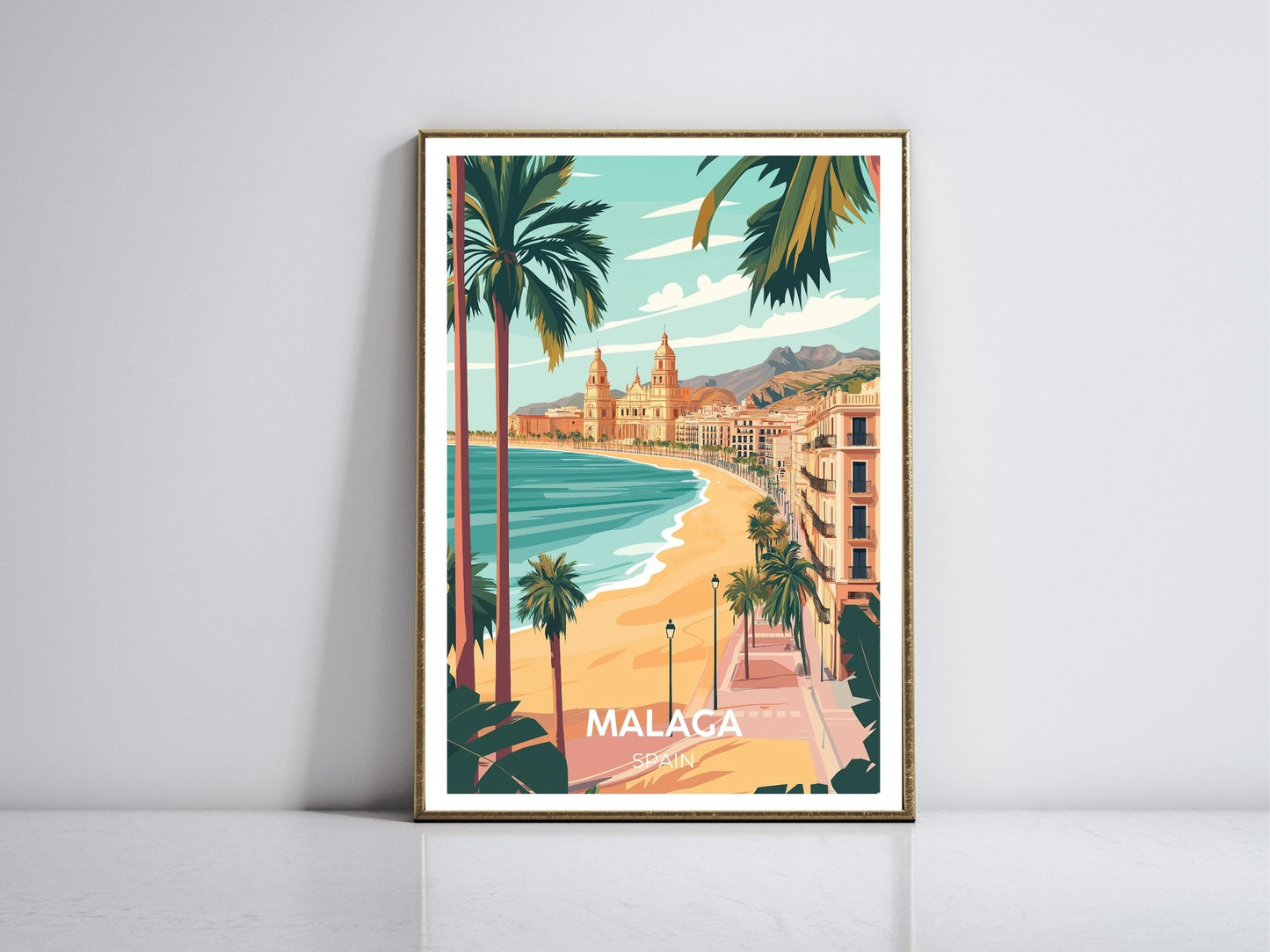 Malaga framed vintage travel poster – Atlas Prints