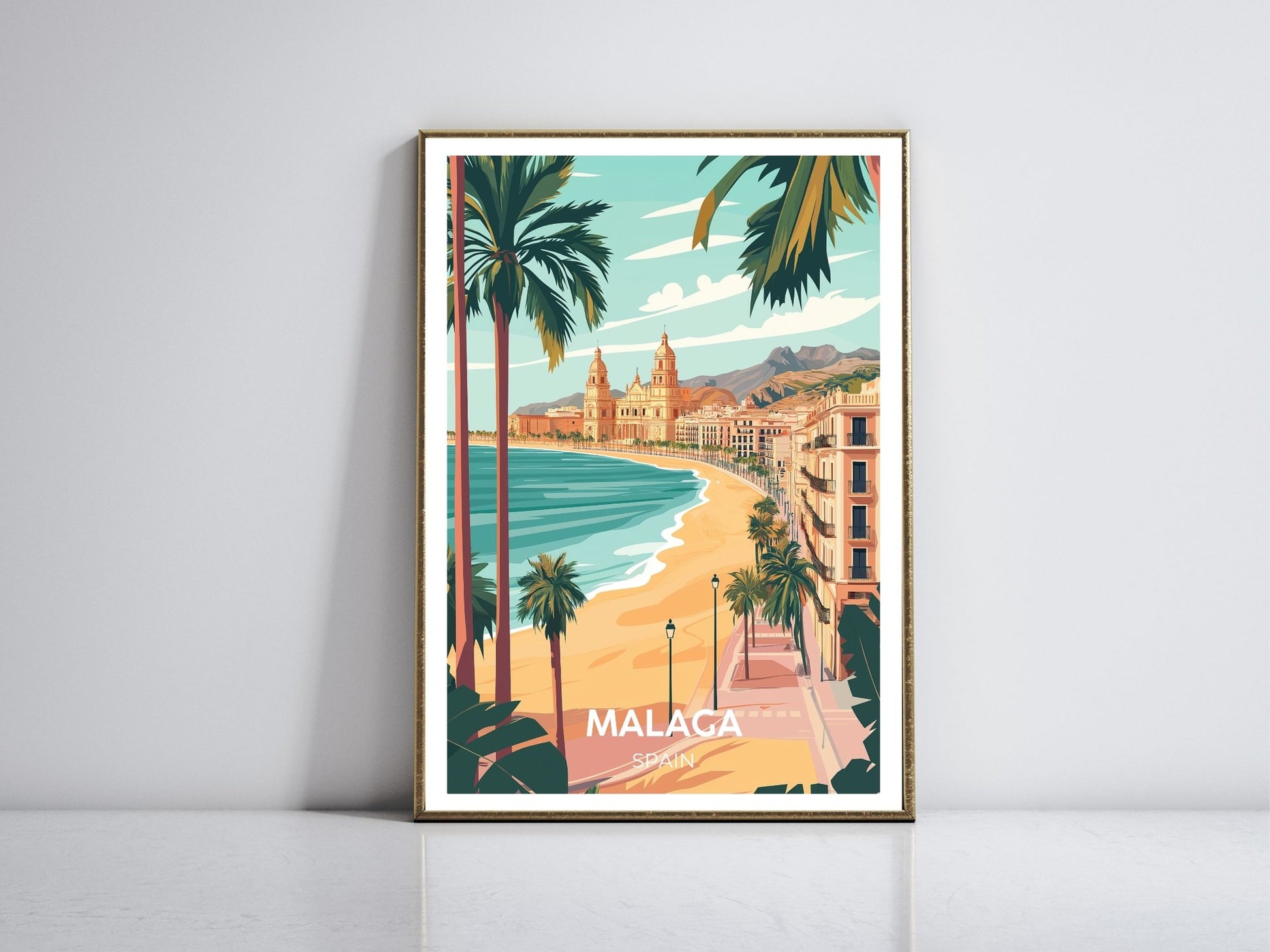 Malaga framed vintage travel poster – Atlas Prints