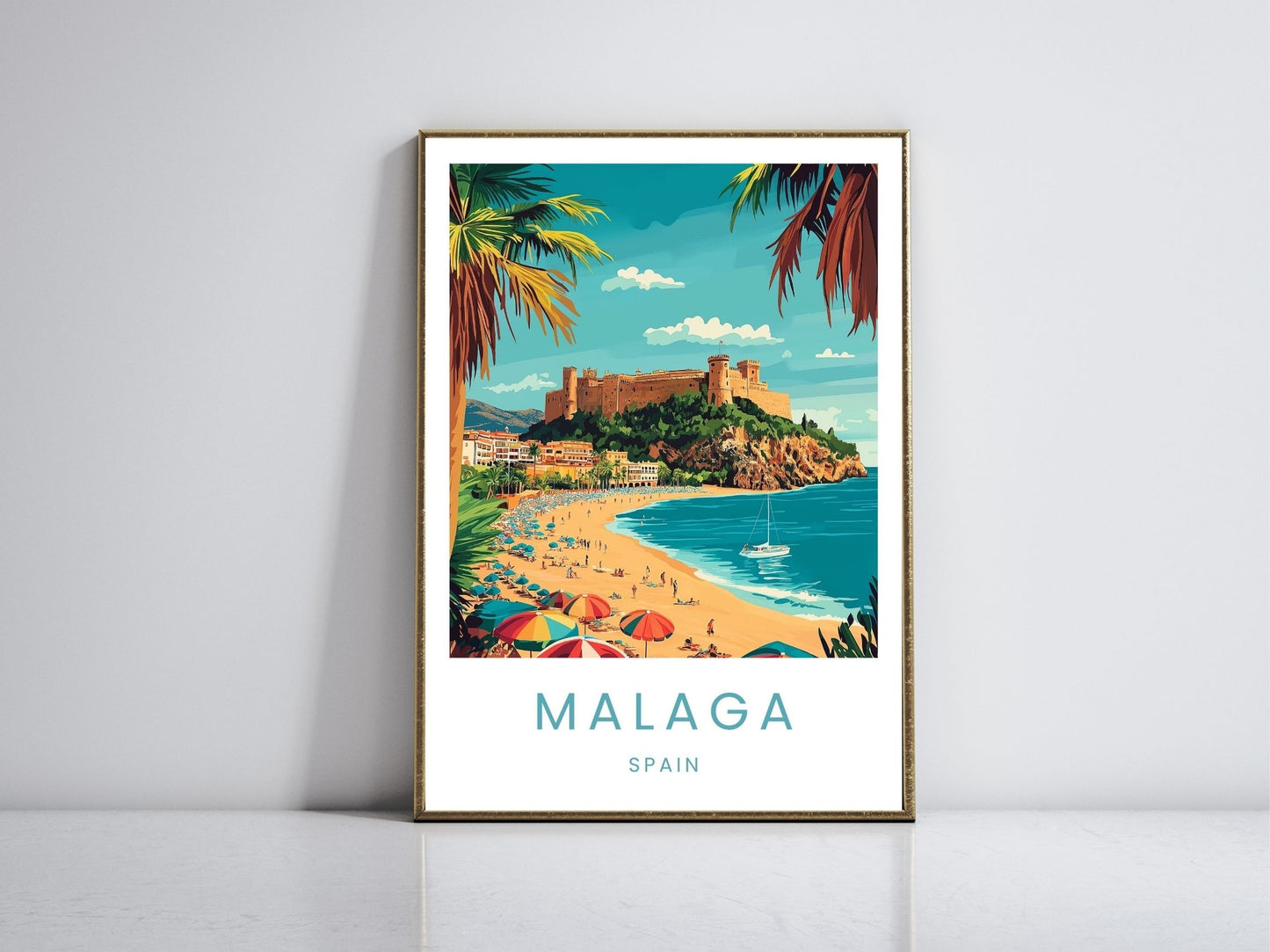 Malaga Spain framed vintage travel poster – Atlas Prints