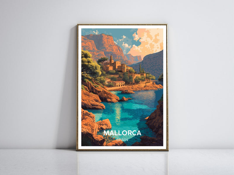 Mallorca Spain framed vintage travel poster – Atlas Prints