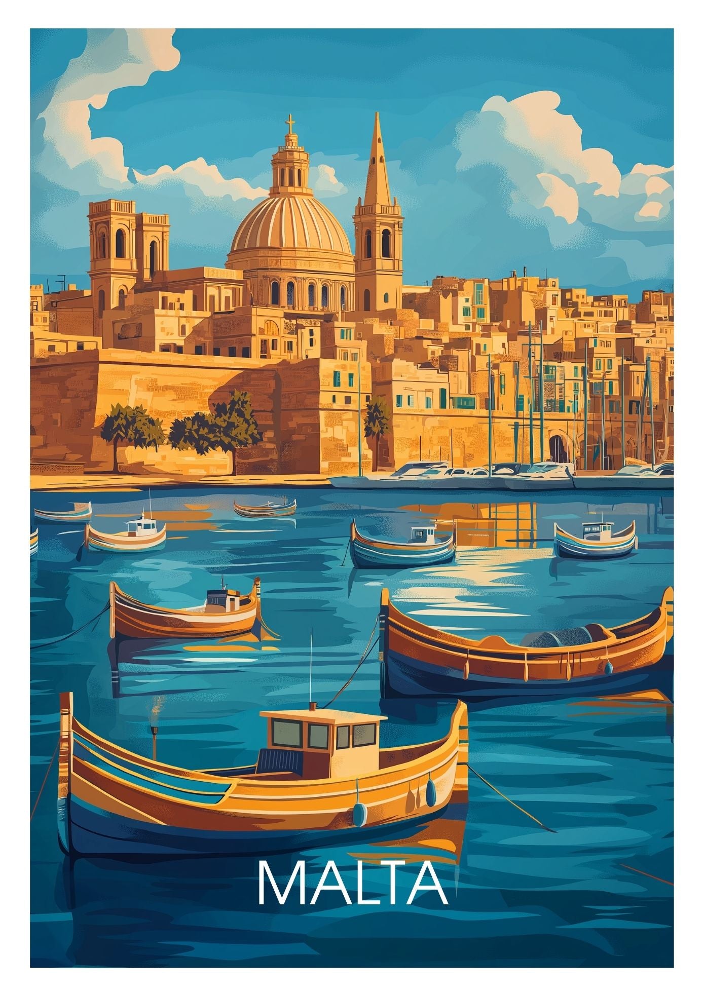 Vintage Malta travel poster wall art print – Atlas Prints