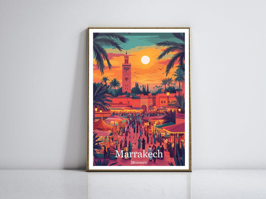Marrakech framed vintage travel poster – Atlas Prints