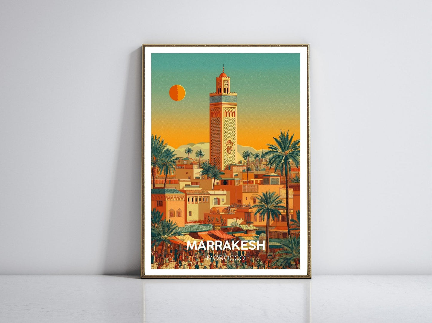 Marrakesh Morocco framed vintage travel poster – Atlas Prints