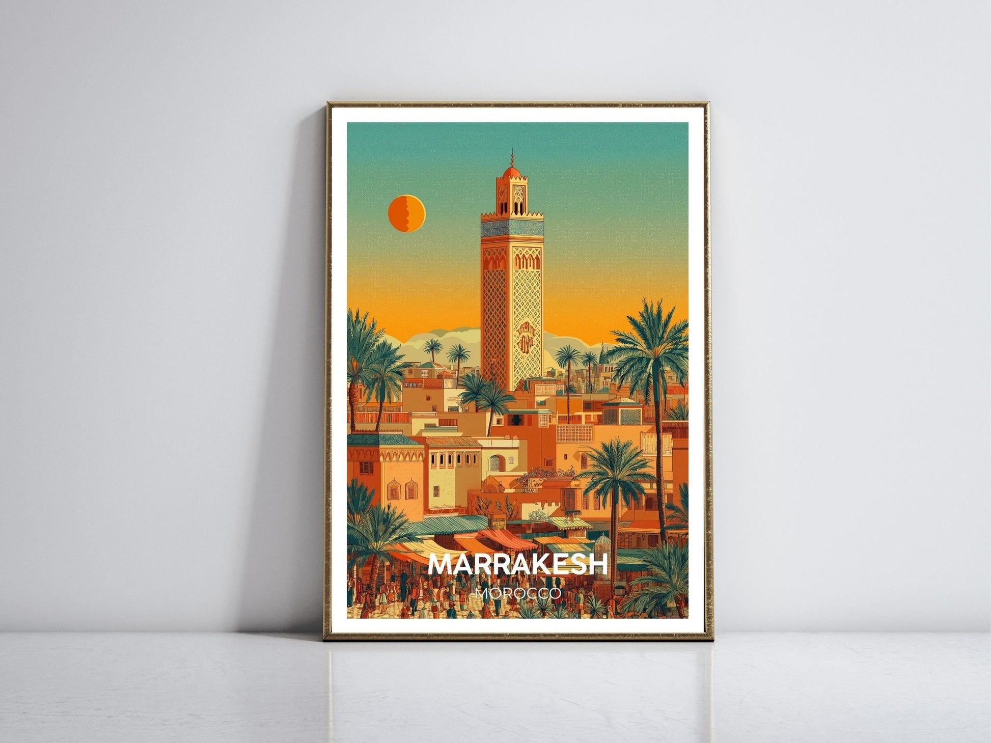Marrakesh Morocco framed vintage travel poster – Atlas Prints
