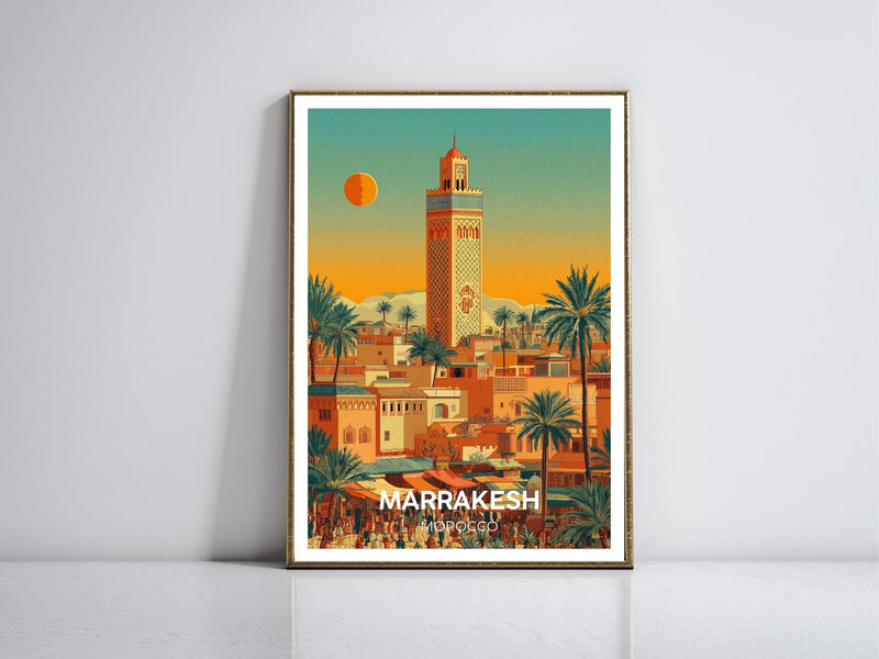 Marrakesh Morocco framed vintage travel poster – Atlas Prints