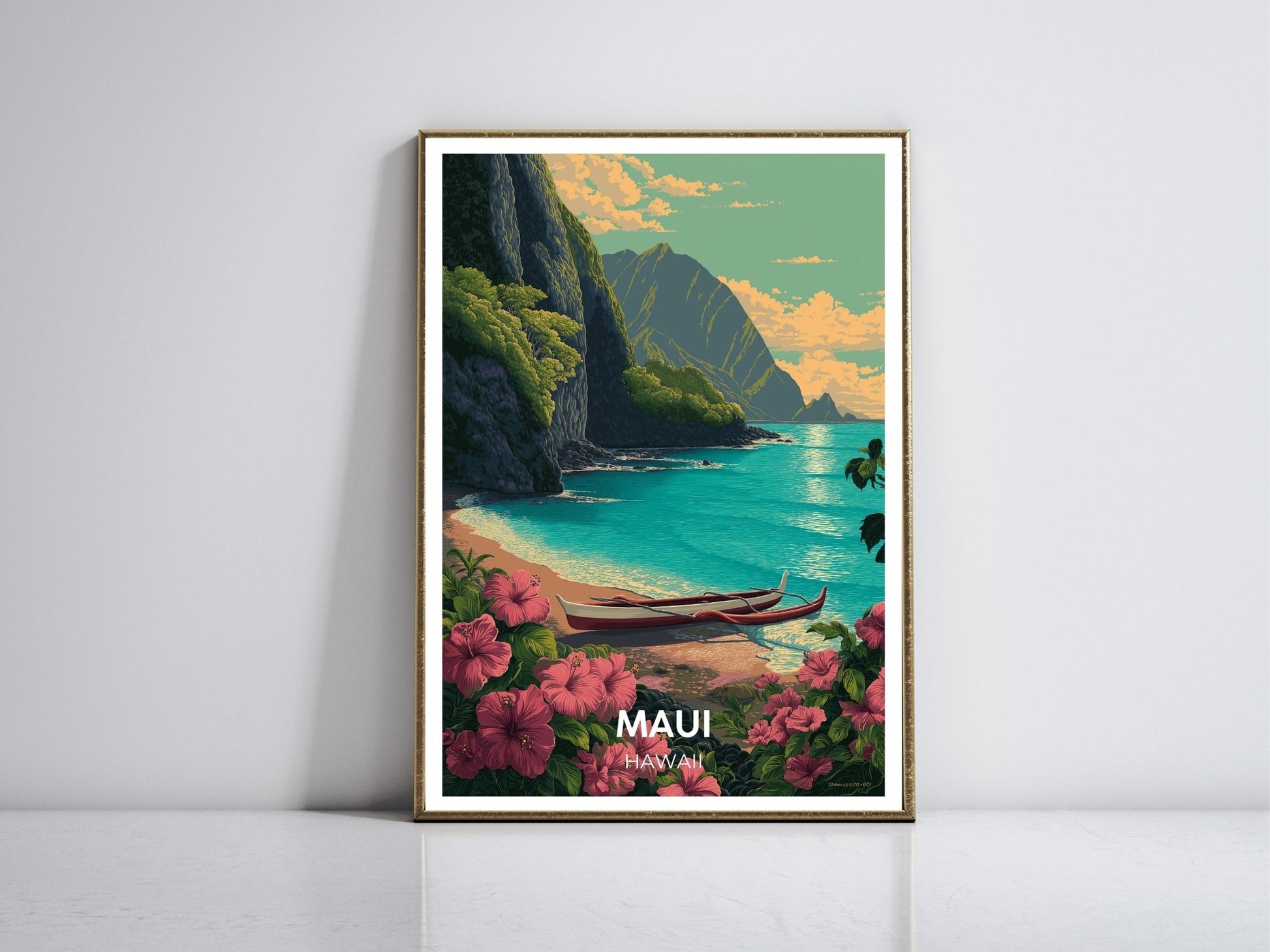 Maui Hawaii framed vintage travel poster – Atlas Prints
