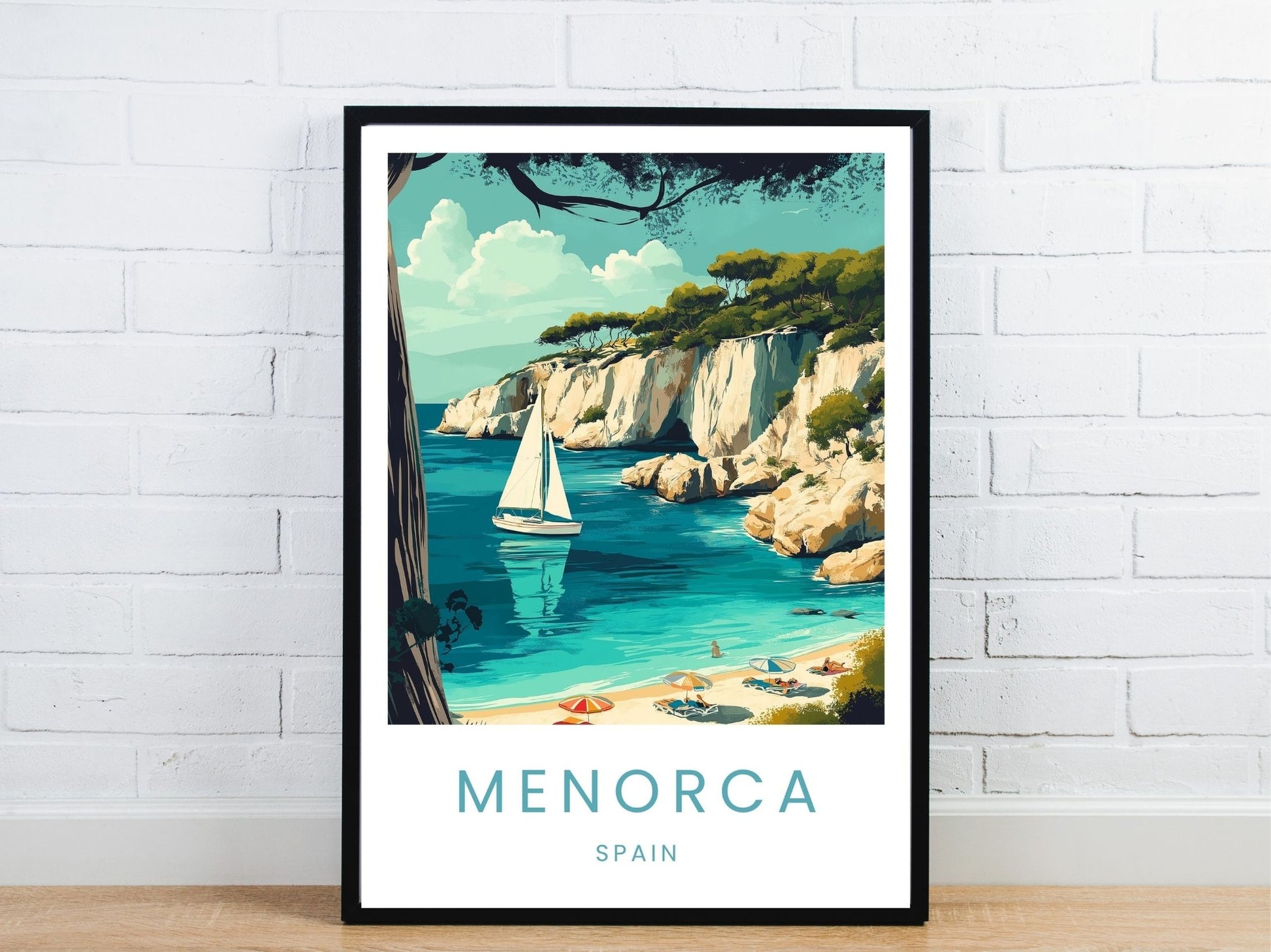 Minimal Menorca Balleric Islands travel art poster – Atlas Prints