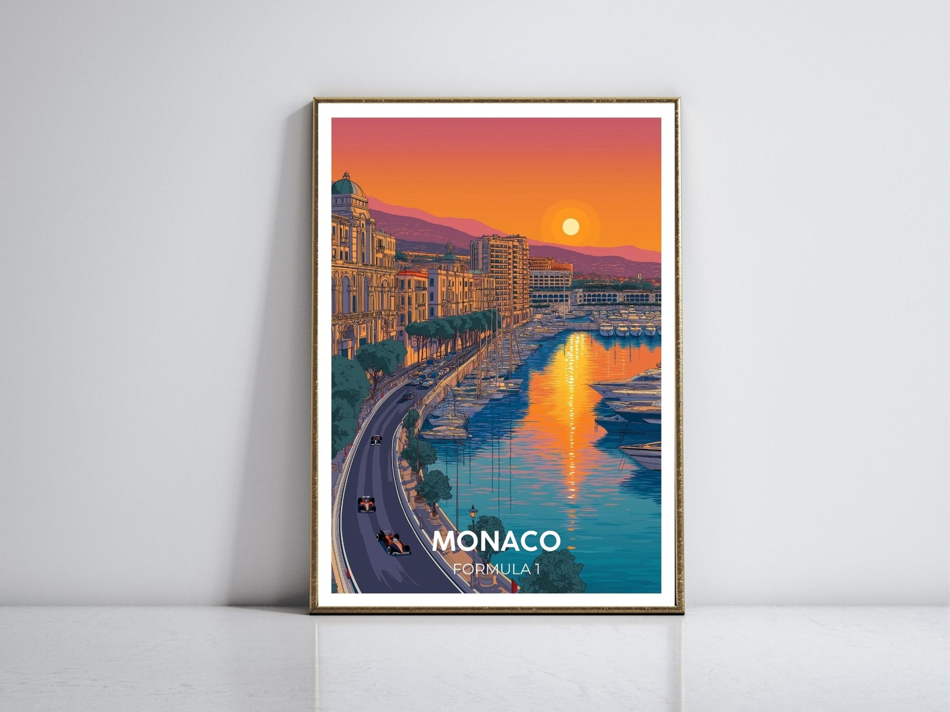 Monaco Formula 1 framed vintage travel poster – Atlas Prints