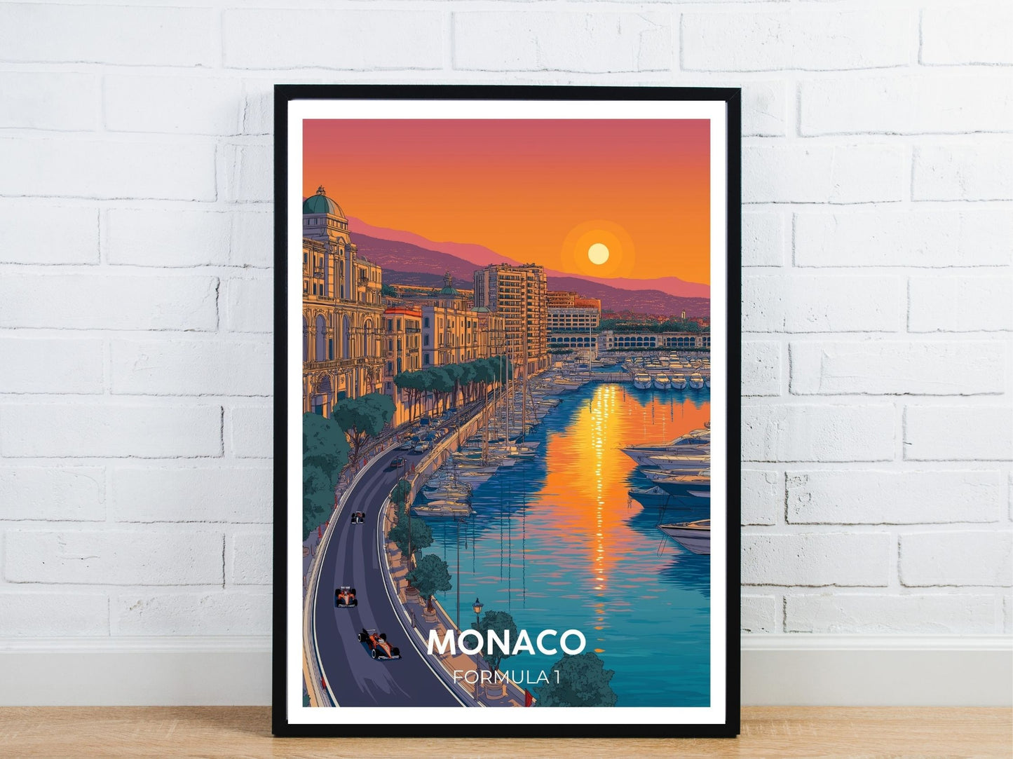 Minimal Monaco Formula 1 travel art poster – Atlas Prints