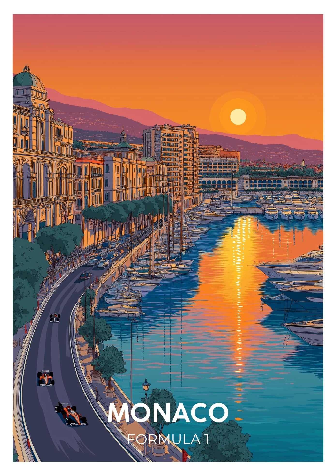 Vintage Monaco Formula 1 travel poster wall art print – Atlas Prints