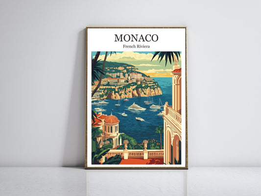 Monaco framed vintage travel poster – Atlas Prints