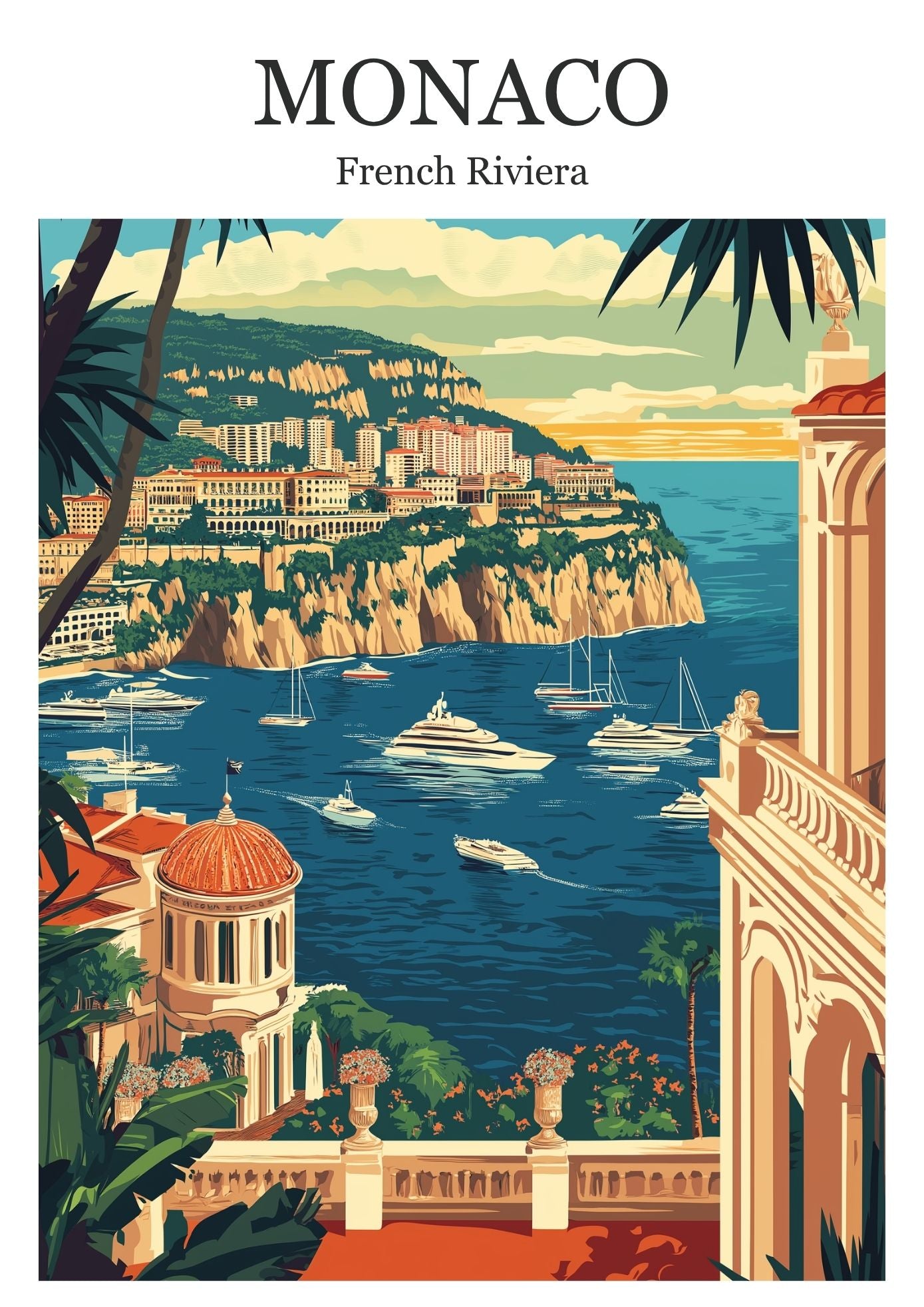 Vintage Monaco travel poster wall art print – Atlas Prints