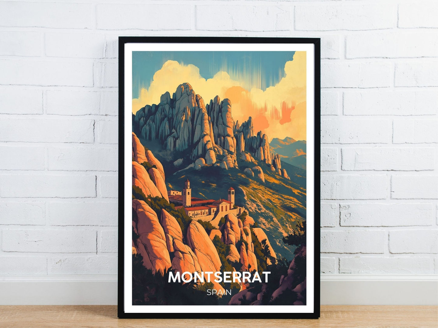 Minimal Montserrat travel art poster – Atlas Prints