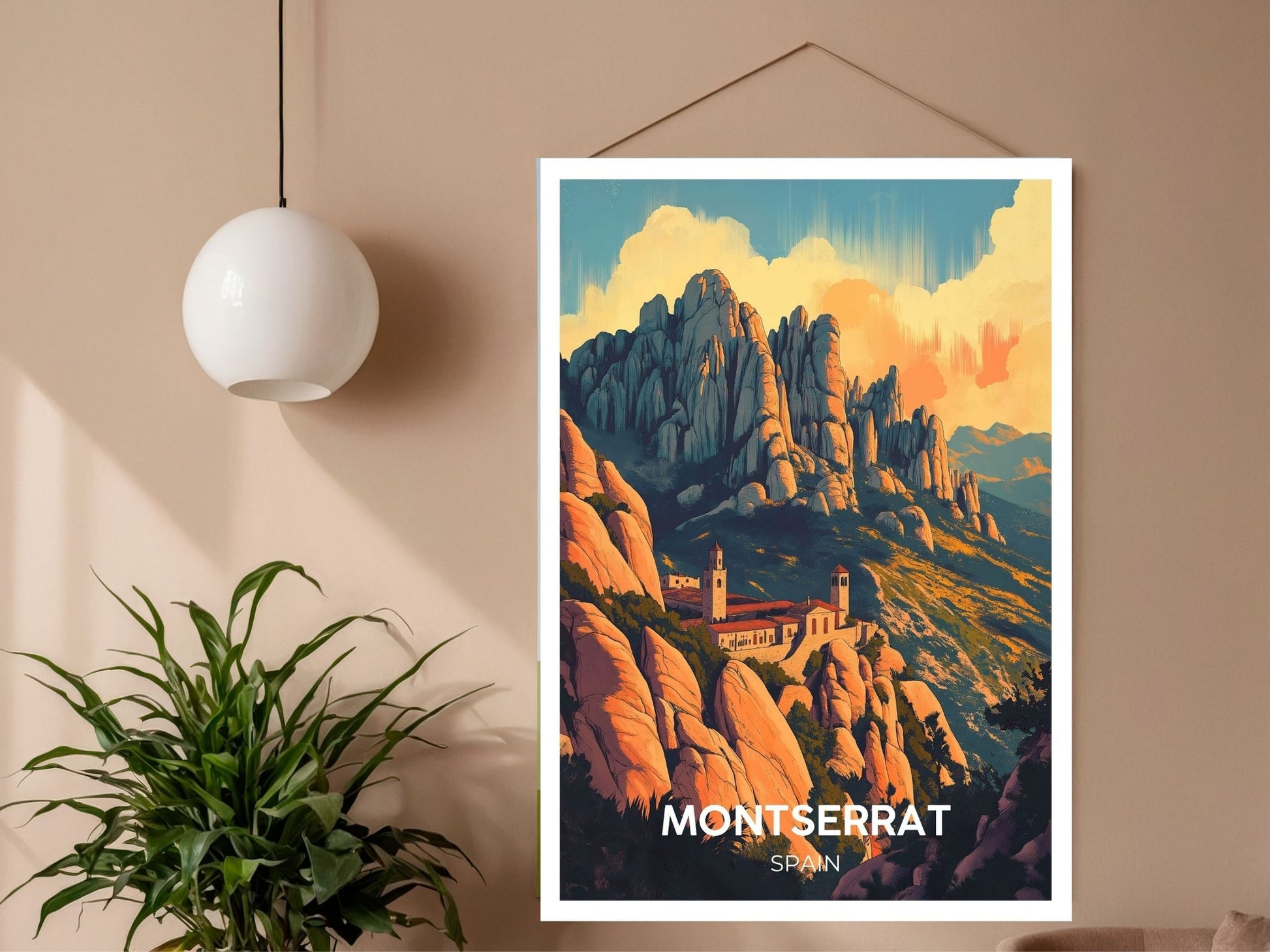 Close-up of Montserrat travel poster matte texture – Atlas Prints