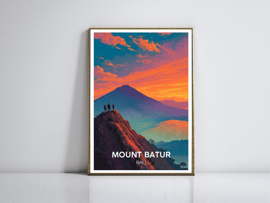 Mount Batur Bali framed vintage travel poster – Atlas Prints