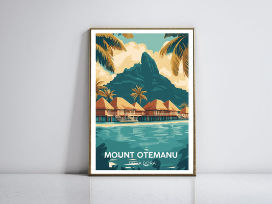 Mount Otemanu Bora Bora framed vintage travel poster – Atlas Prints