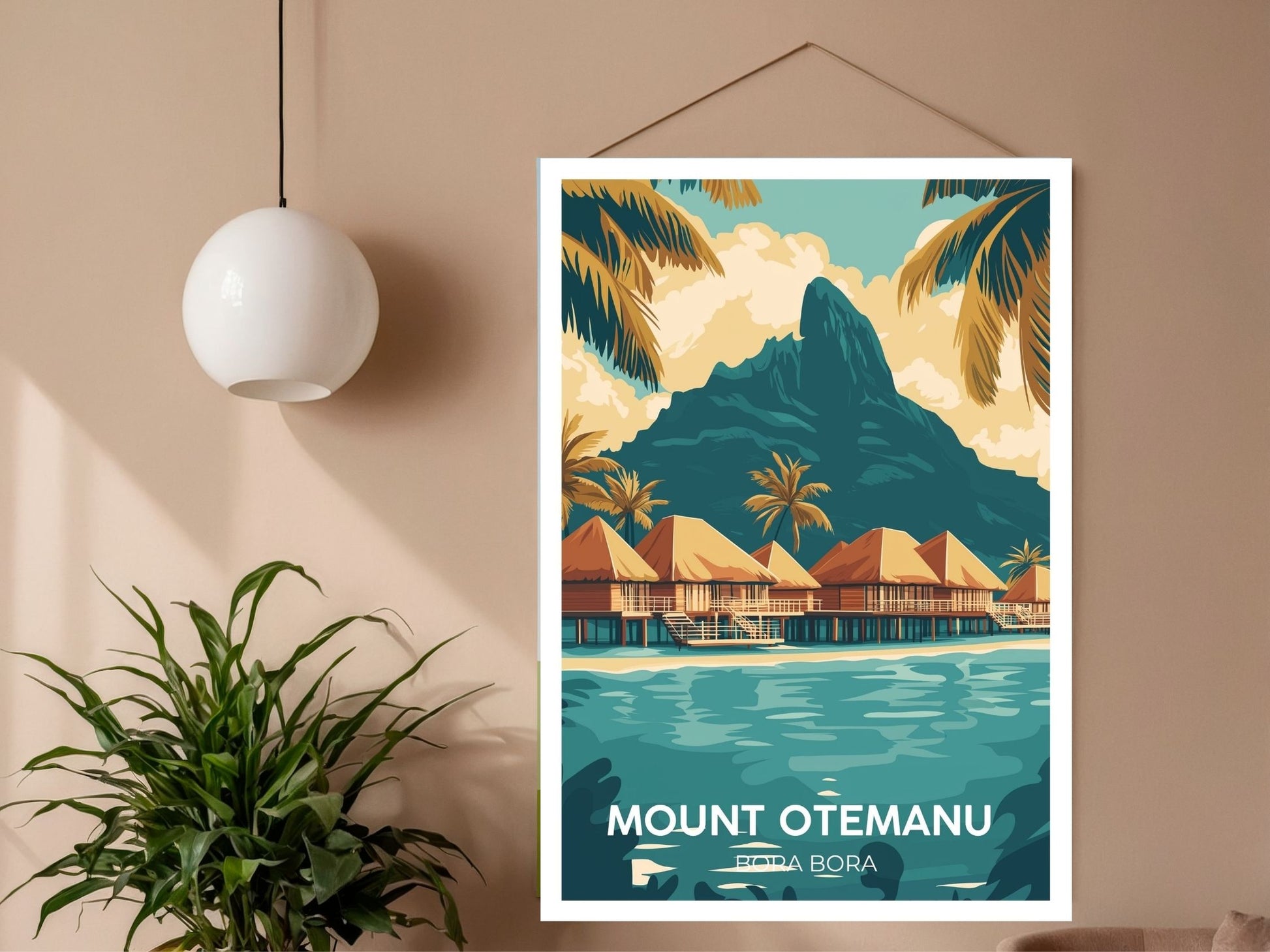 Close-up of Mount Otemanu Bora Bora travel poster matte texture – Atlas Prints