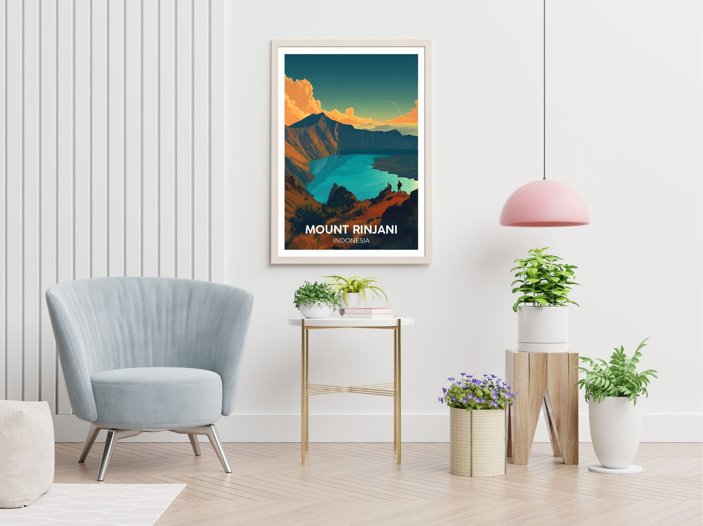 Arenal Volcano travel print displayed in living room – Atlas Prints