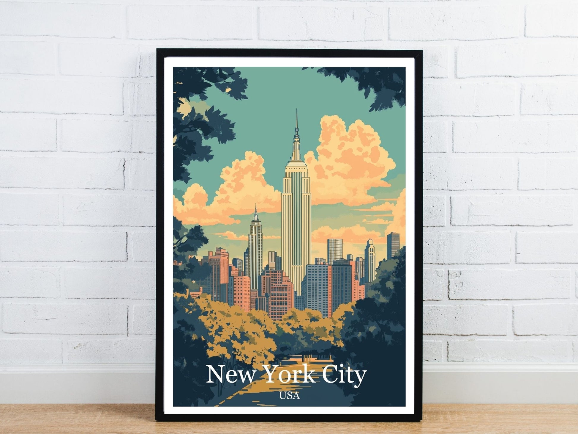 Minimal New York City travel art poster – Atlas Prints