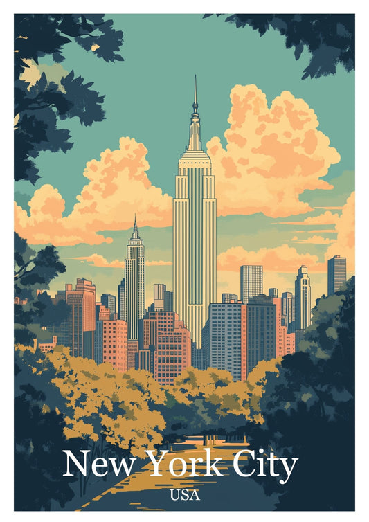 New York City framed vintage travel poster – Atlas Prints