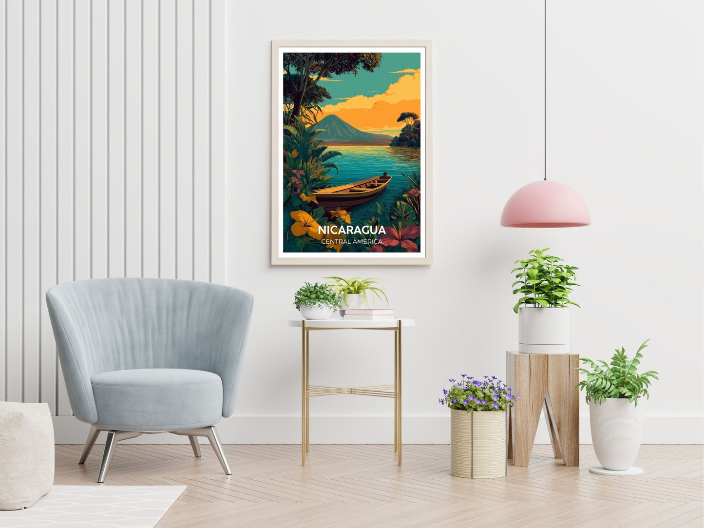 Maui Hawaii travel print displayed in living room – Atlas Prints