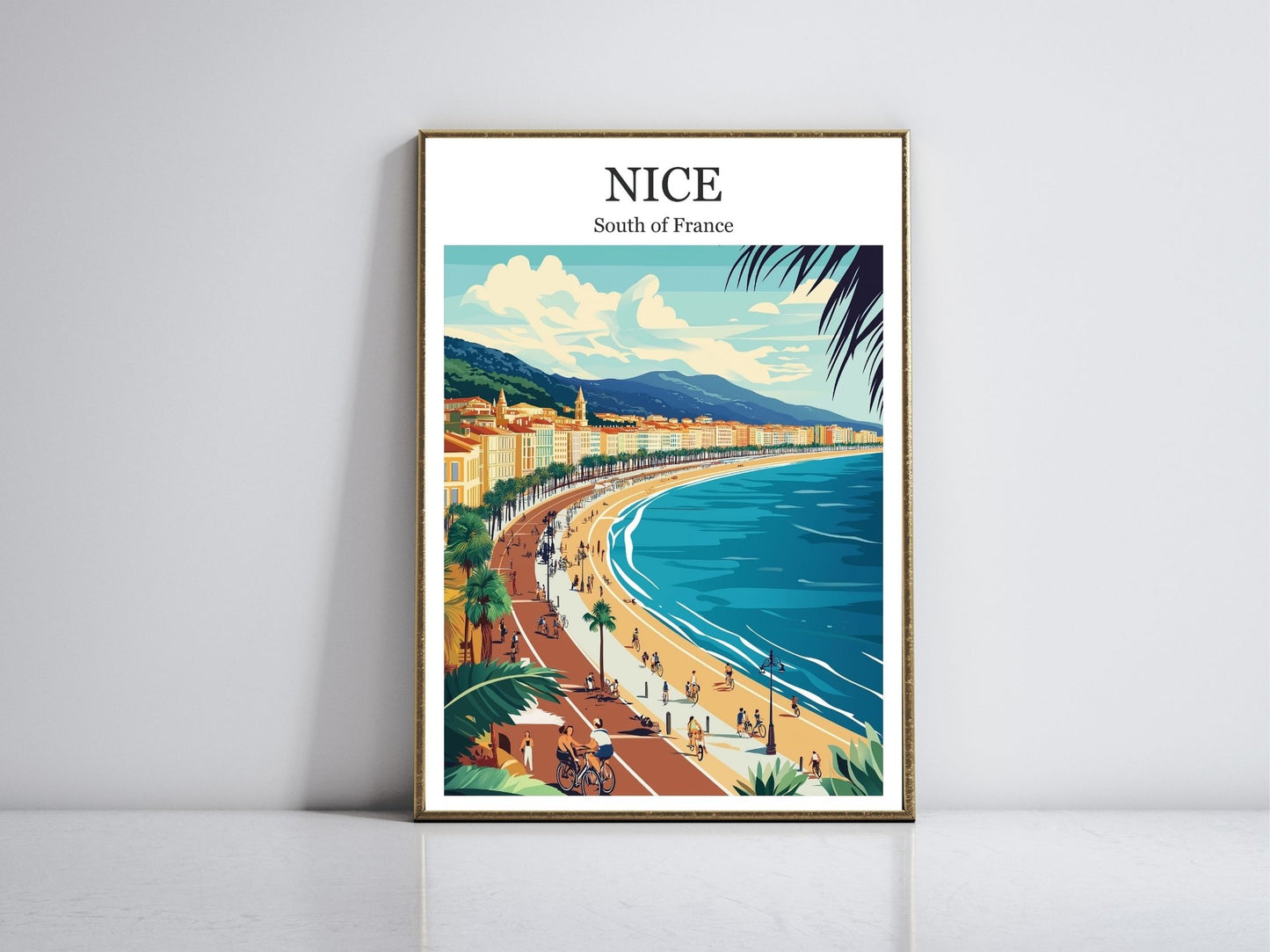 Nice French Riviera framed vintage travel poster – Atlas Prints