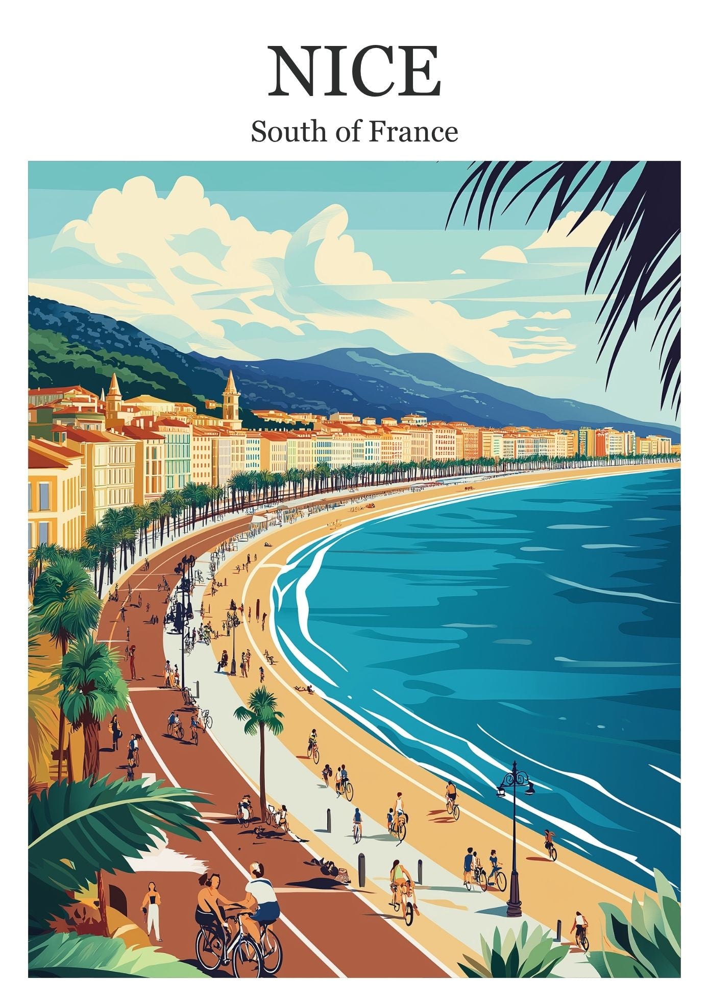 Vintage Nice French Riviera travel poster wall art print – Atlas Prints