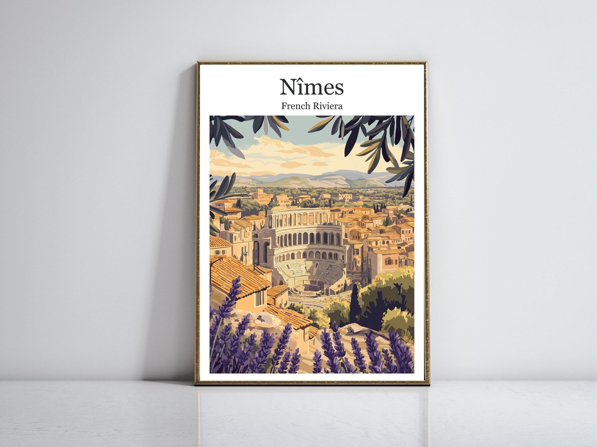 Nimes framed vintage travel poster – Atlas Prints