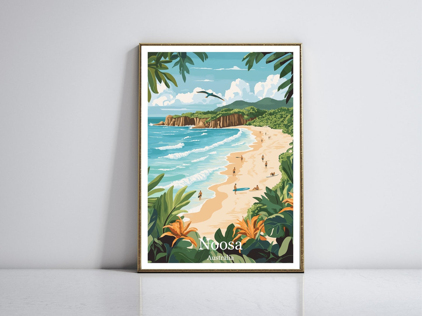 Noosa framed vintage travel poster – Atlas Prints