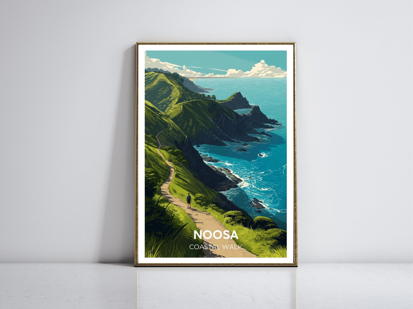 Noosa Heads framed vintage travel poster – Atlas Prints