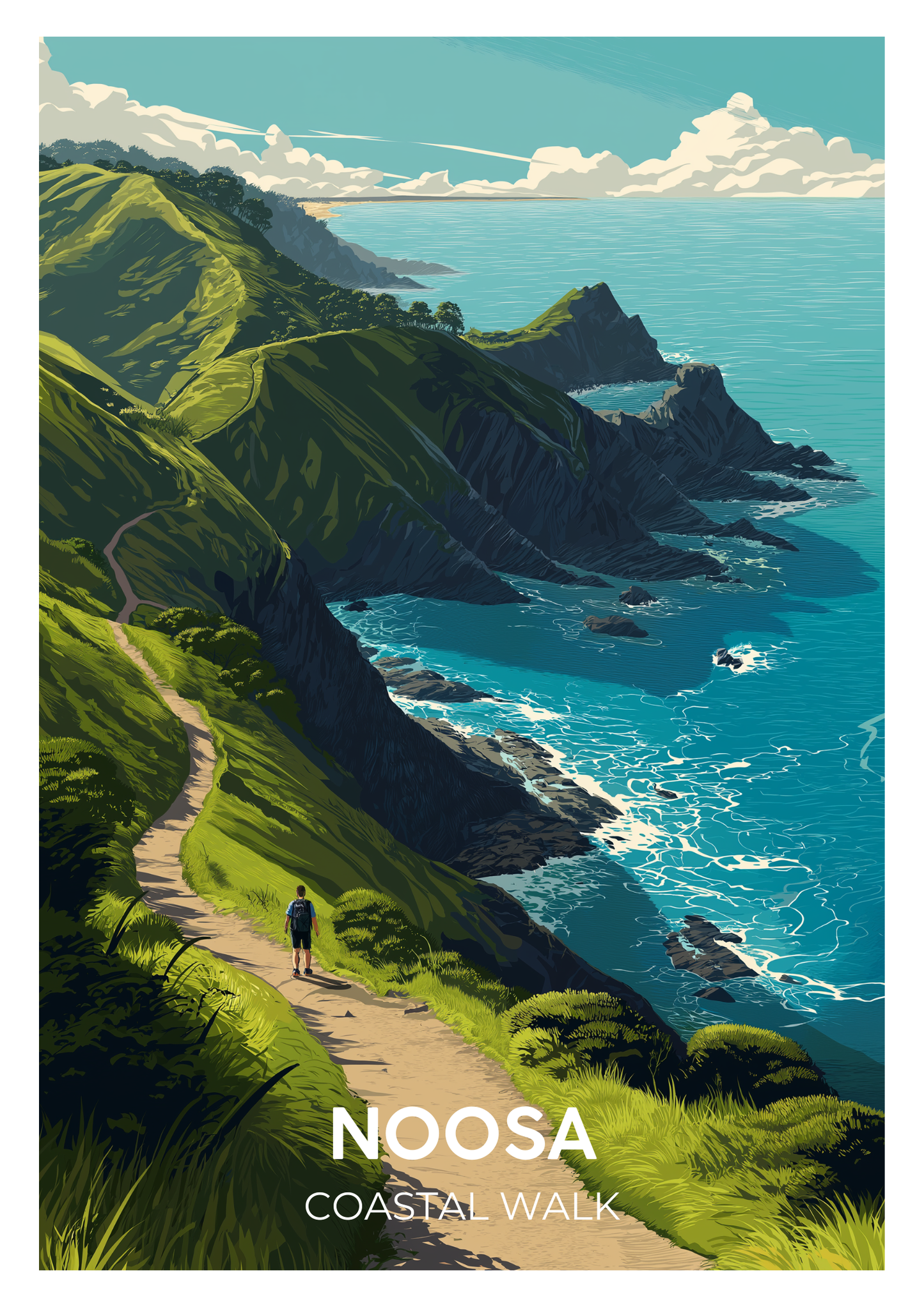 Noosa, Australia – Vintage Travel Poster