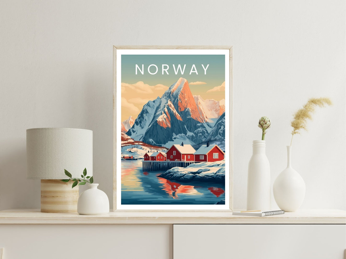 Norway wall art print displayed in bedroom – Atlas Prints